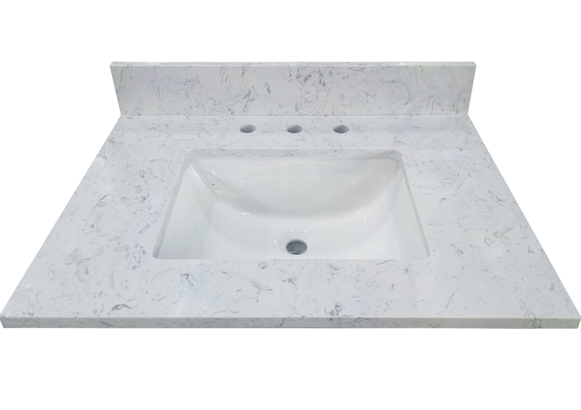 Carrara White Engineered Marble Tops
