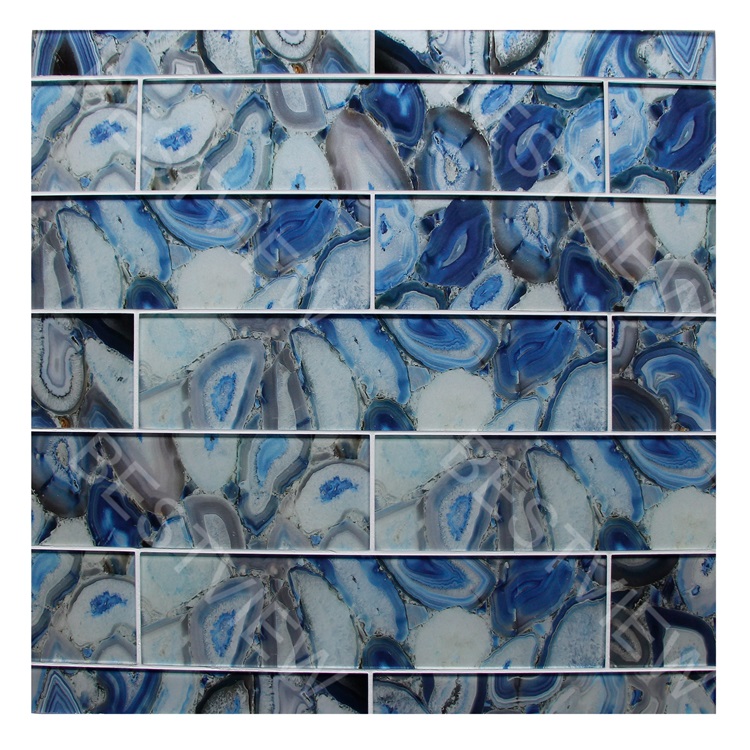 Inkjet Geode - Blue & Green Glass Tile