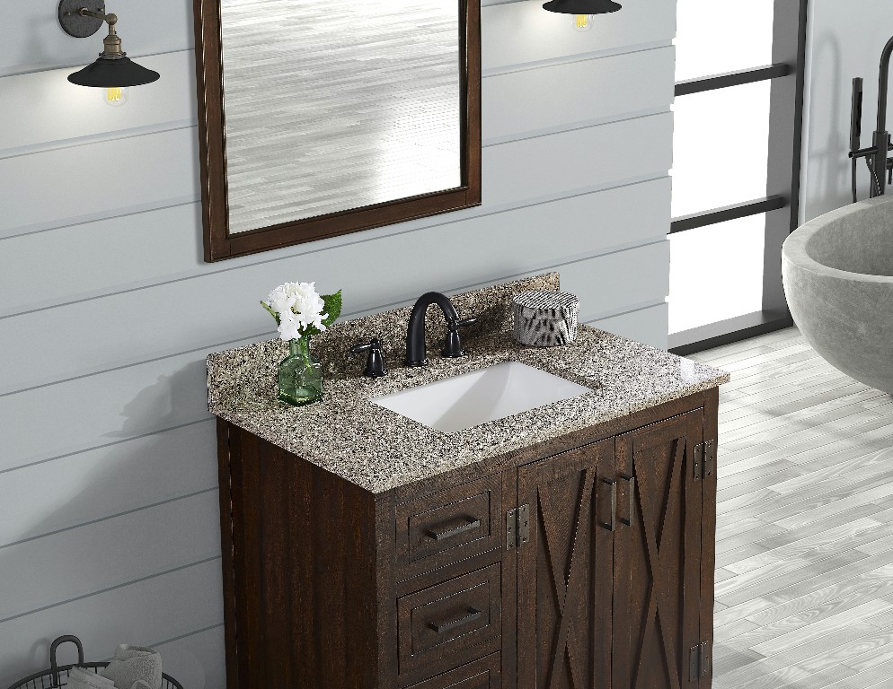 37-in Siena Quartz Single Sink Bathroom Vanity Top (Castle Rock)®