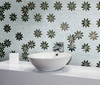 Thassos Marble With Antique Mirror Mosaic Flower