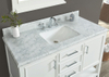 Manhattan 48-in Vanity Combo in White with 1in Thichness Authentic Italian Carrara Marble Top - PlusV2.0