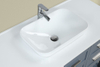 James 48-in Steel Bule Single Sink Bathroom Vanity with Cultured Marble Vanity Top