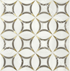 DOLOMITE AND ATHENS GREY MARBLE WITH BRASS WATERJET MOSAIC 000545