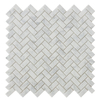 Carrara White Mosaic Herringbone Mini Brick