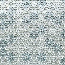 Blue And Taupe Glass Mosaic Flower