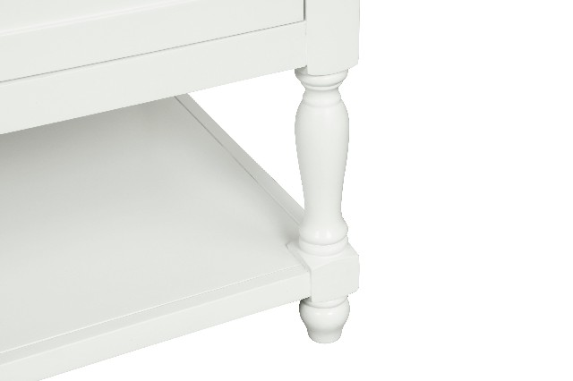 Elizabeth 36-in Vanity Combo in Dove White with 1in Thichness Authentic Italian Carrara Marble Top - V1.0