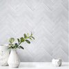 Calacatta White Mosaic Polished Herringbone
