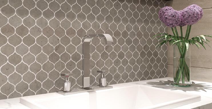 Dark Gray Marble Mosaic Droplet