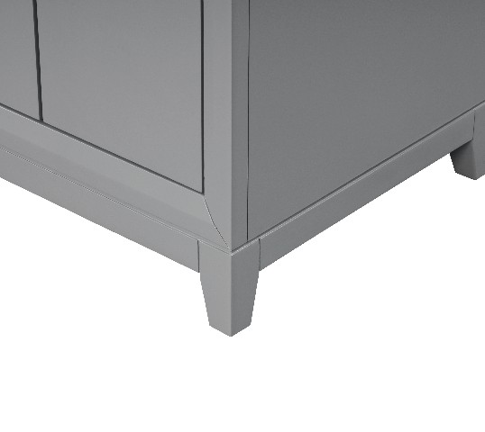 Luton 60-in Vanity Combo in Light Gray with Snow White Quartz Top 