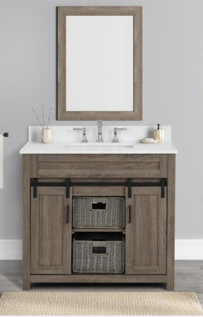 Farm Barn 36-in Bath Vanity Cabinet Only in Antique Brown