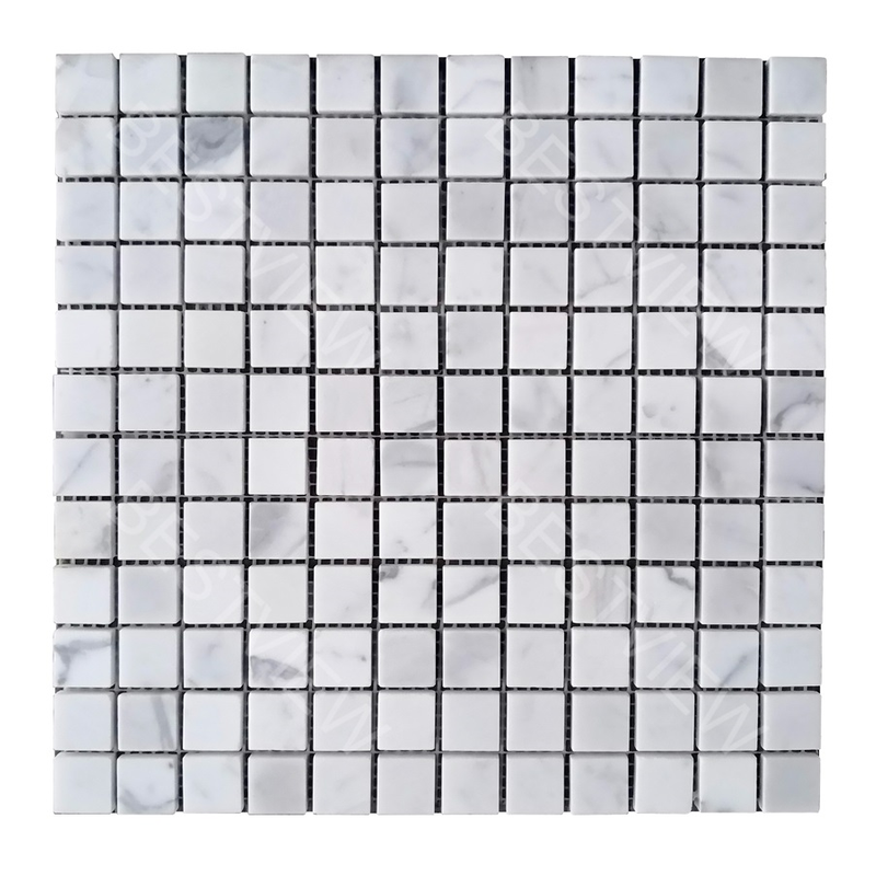 Calacatta White Marble Mosaic Polished 1"X1" 