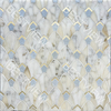 CALACATTA AND BLUE CELESTE MARBLE WITH BRASS WATERJET MOSAIC 000752