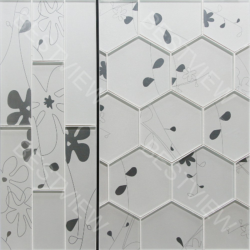 WHITE ELECTROPLATING GLASS MOSAIC 000738 3X12" Glass Tile 