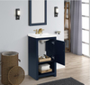 Bruce 18-in Vanity Combo in Navy Blue with Crushed Marble Top 