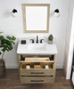 Safford 36-in Vanity Combo Light Wooden with Carrara White Engineered Stone Top