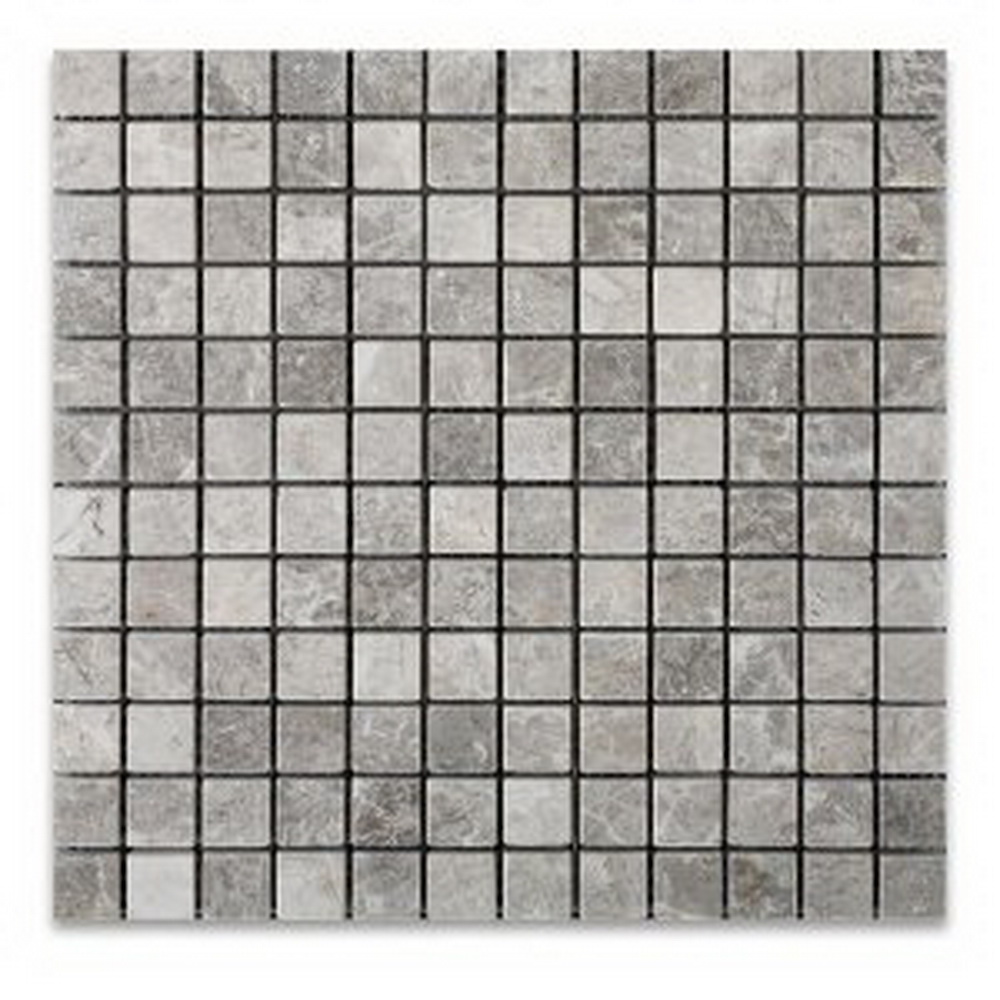 Gray Cloud Marble Mosaic Polished 1"×1" 