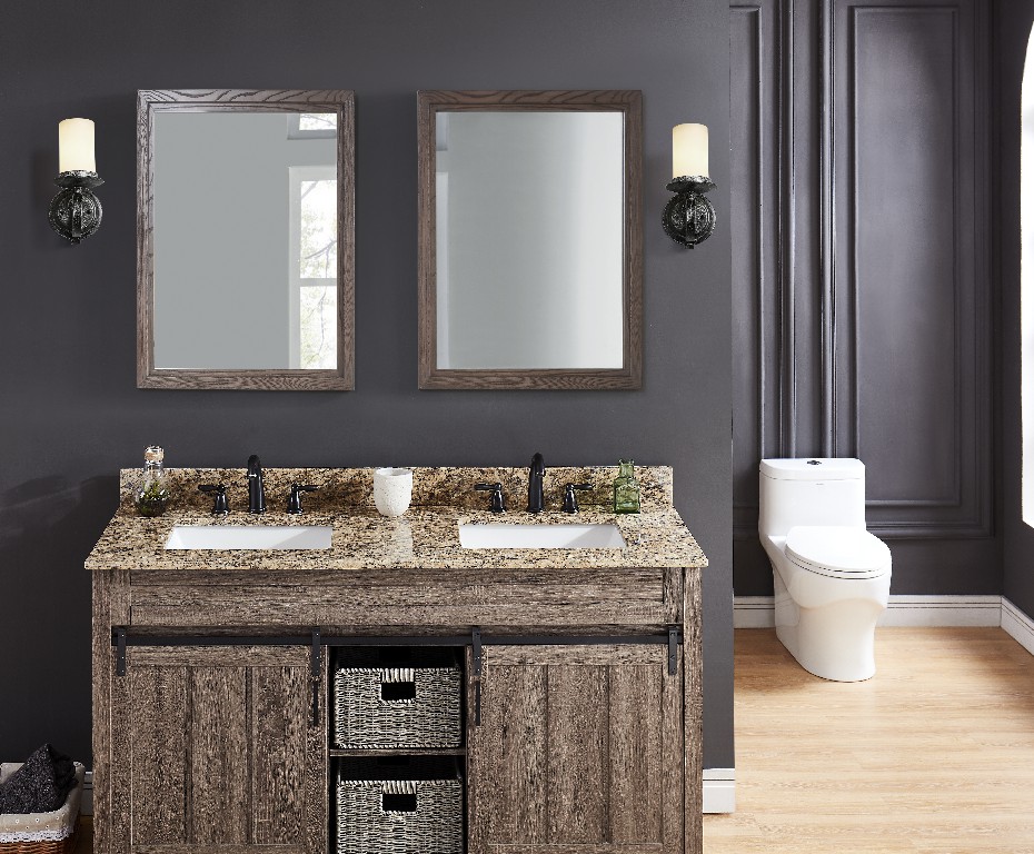 61-in Santa Cecilia Granite Double Sink Bathroom Vanity Top
