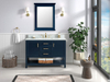 Manhattan 48-in Vanity Combo in Navy Blue with 1in Thichness Authentic Italian Carrara Marble Top - PlusV2.0