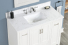 Milford 42-in Vanity Combo in Dove White with Carrara White Engineered Stone Top 