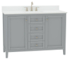 Coltrane 48-in Vanity Combo in Light Gray with 1in Thichness Authentic Italian Carrara Marble Top - Plus V2.0