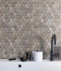 Gray Cloud Marble Mosaic Polished 1" Hexagon