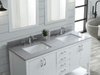 61-in Koala Gray Engineered Marble Double Sink Bathroom Vanity Top (Meridian Gray)