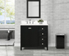 Coltrane 36-in Vanity Combo in Dark Espresso with 1in Thichness Authentic Italian Carrara Marble Top - PlusV2.0