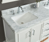 Manhattan 60-in Dove White Double Sink Bathroom Vanity with Carrara White Natural Marble Top- V1.0 ®