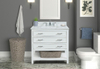 Manhattan 36-in Dove White Single Sink Bathroom Vanity with Carrara White Natural Marble Top- V1.0