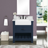 Farmington 30-in Vanity Combo in Navy Blue with Single Sink Bathroom Vanity with Engineered Stone Vanity Top- V1.0