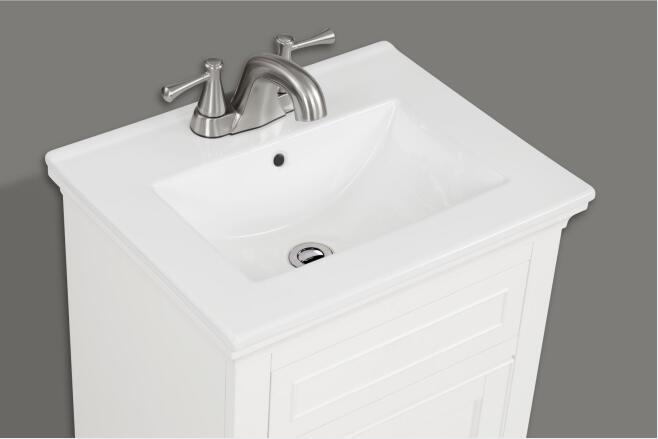 Mini 20-in Vanity Combo in Dove White with Porcetain Top 