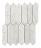 Carrara White Mosaic Polished 2"×8 " Elongated Hexagon
