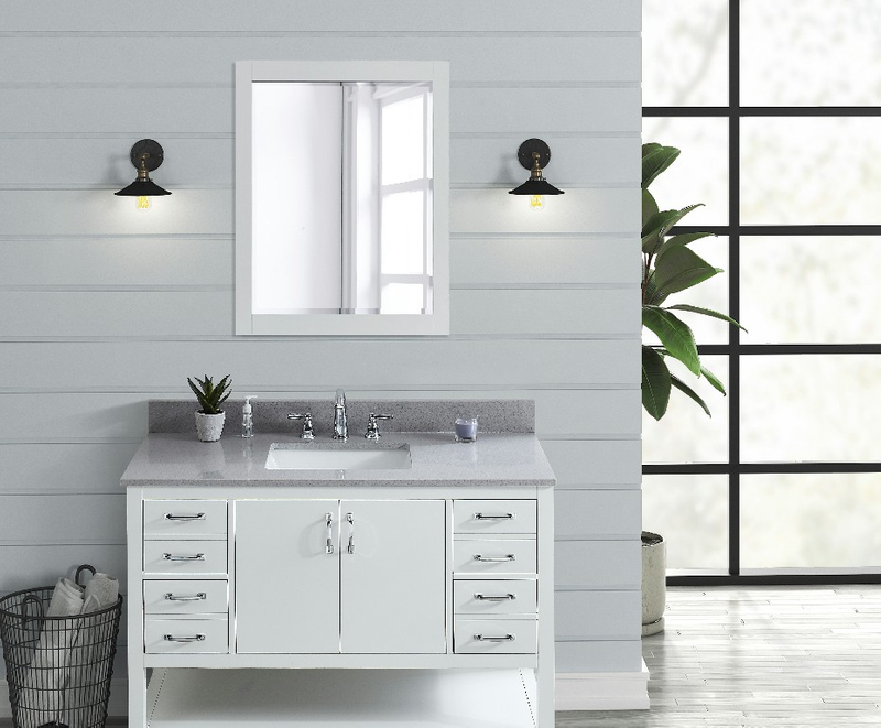 43in Koala Gray Engineered Marble Single Sink Bathroom Vanity Top