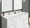 61-in Calacatta Engineered Marble Double Sink Bathroom Vanity Top