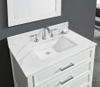25-in Statuario White Quartz Single Sink Bathroom Vanity Top（calacatta）