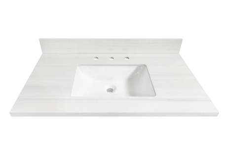 37-in Dolomiti Bianco Sintered Stone Single Sink Bathroom Vanity Top 
