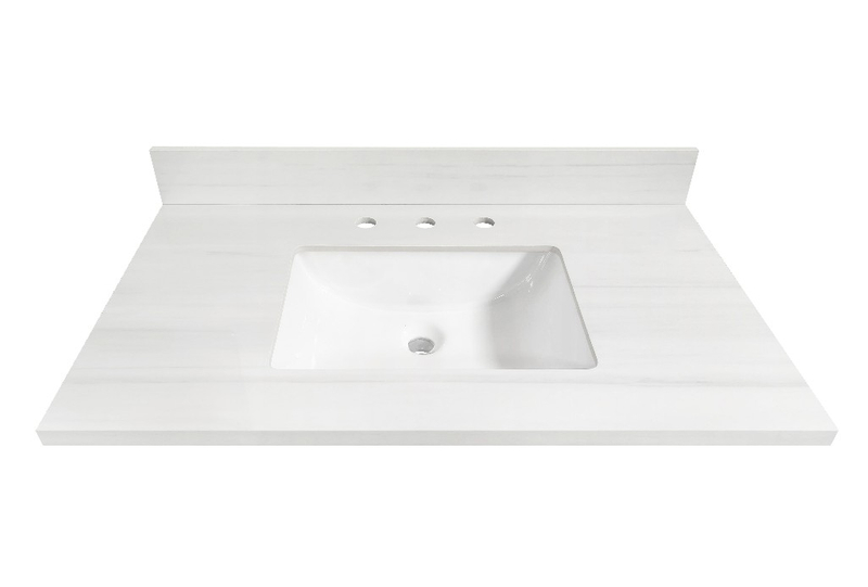37-in Dolomiti Bianco Sintered Stone Single Sink Bathroom Vanity Top 