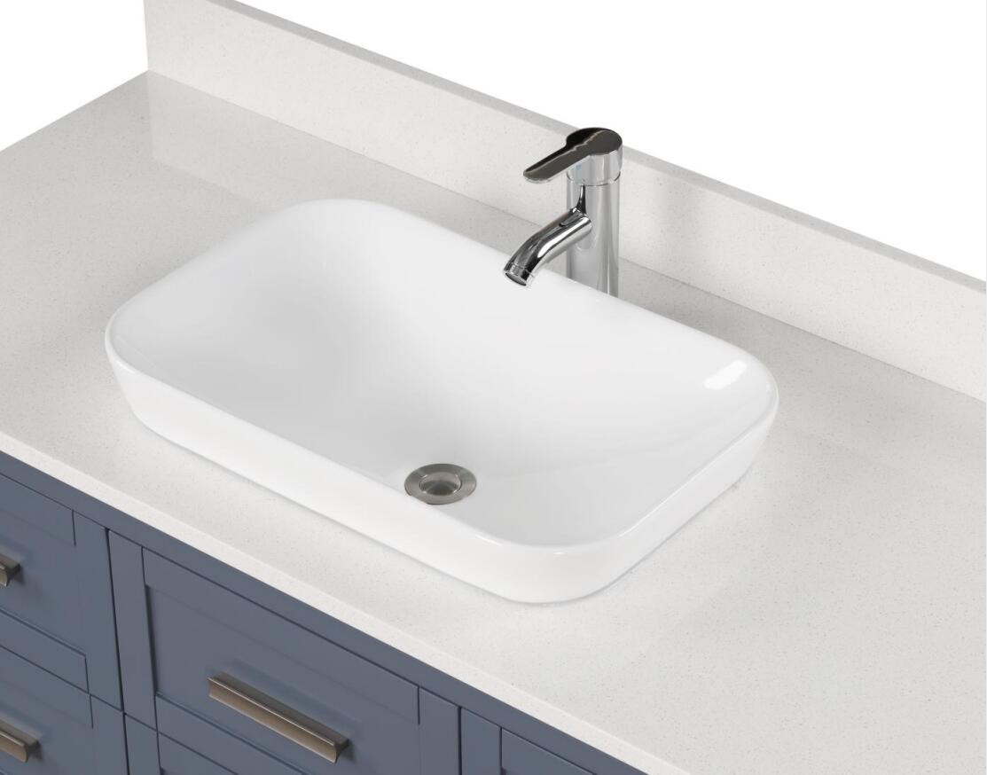 Jason 48-in Steel Bule Single Sink Bathroom Vanity with Cultured Marble Vanity Top
