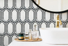Oriental White & Black Marble Waterjet Windows 