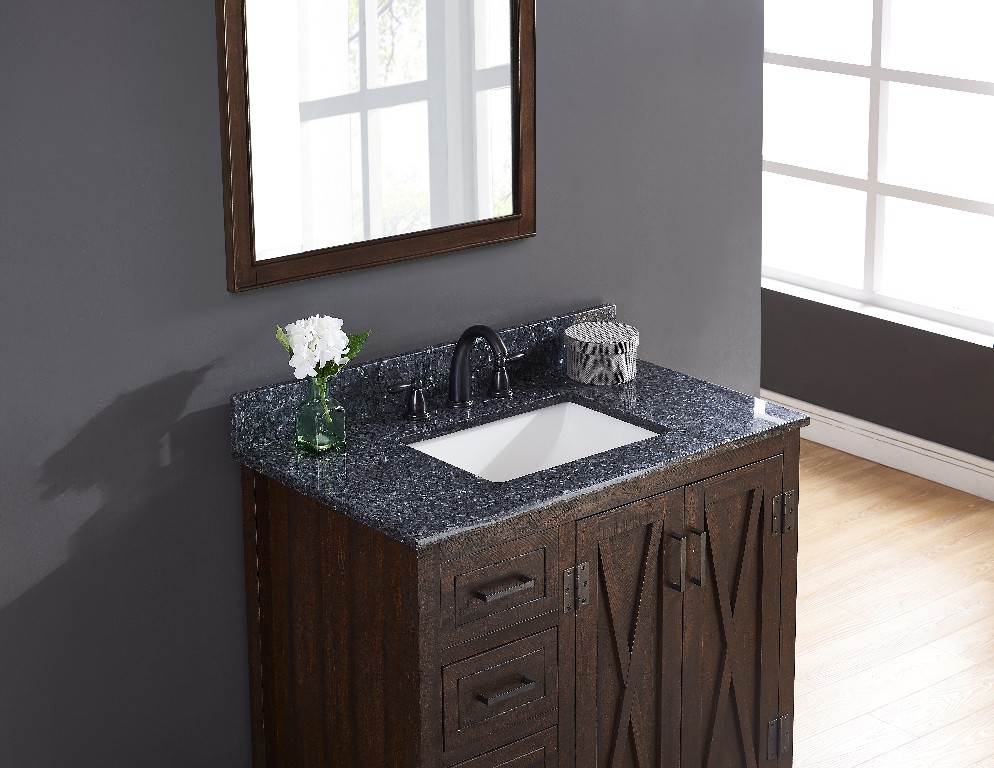 37-in Blue Pearl Granite Single Sink Bathroom Vanity Top