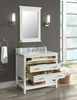 Manhattan 36-in Vanity Combo in White with 1in Thichness Authentic Italian Carrara Marble Top - PlusV2.0