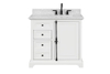Icon 36-in Vanity Combo in Dove White with 1in Thichness Authentic Italian Carrara Marble Top -plus V2.0