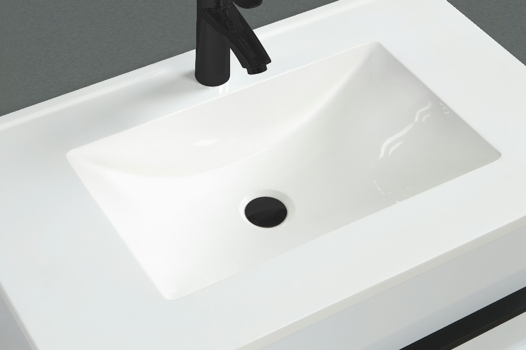 Cecelia 30-in White Wall Mount Single Sink Bathroom Vanity with Cultured Marble Vanity Top