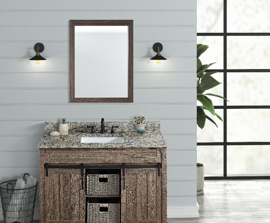 49-in Santa Cecilia Light Granite Single Sink Bathroom Vanity Top