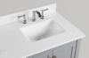 Calais 48-in Vanity Combo in Light Gray with Snow White Quartz Top 