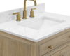 Ronnie 36-in Vanity Combo Nature Wooden with Carrara Engineered Stone Top